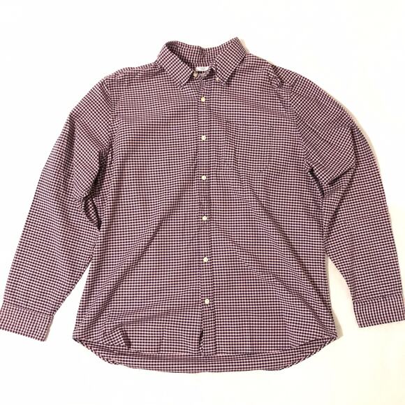 Gap long sleeve Shirt XL Button Front red black Checked Cotton Blend Casual. - Picture 2 of 6